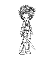 coloriage Arthur avec son epee les minimoys